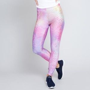 NWT, TEREZ pink snakeskin leggings SIZE MEDIUM